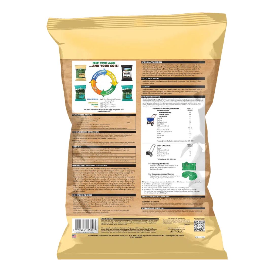 Corn Gluten Weed Preventer Plus Lawn Food – Jonathan Green – 5,000 SQFT